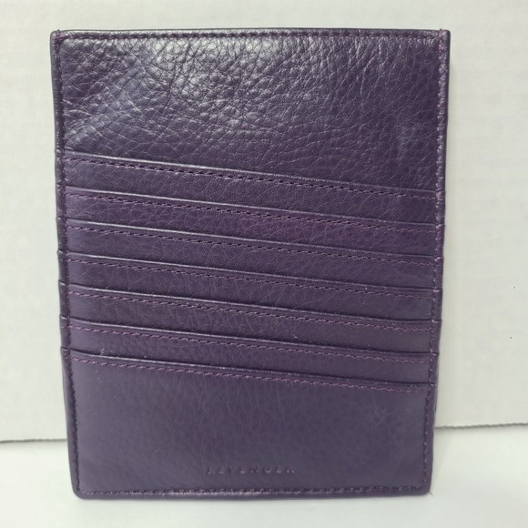 Levenger Bags Levenger Purple Leather Passport Credit Card Holder